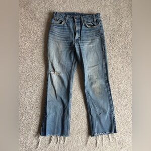 Levi's Distressed Light Blue Straight Jeans
